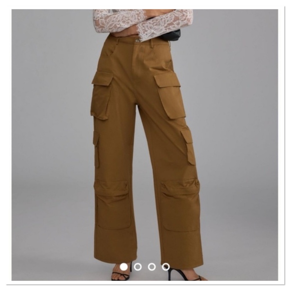 Anthropologie Molly King x Bayse Wide Leg Cargo Pants Brown Size XS
